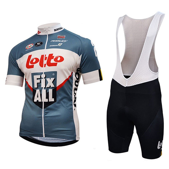 2018 Maillot Lotto Fix All Tirantes Mangas Cortas Blanco Azul